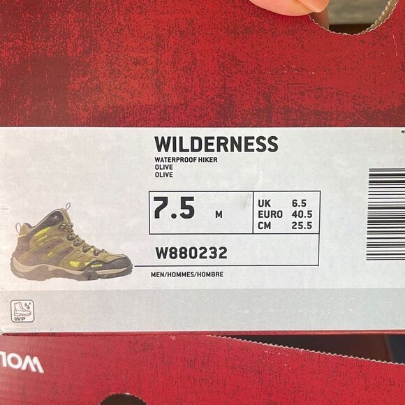 Wolverine Wilderness Mens Hiking Boots Shoes Waterproof W880232 Green Size 7.5 - Picture 6 of 6